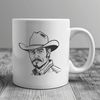 Western Vector Art Design A digital illustration of a cowboy in western attire, suitable for vector art and cutting machine projects.
