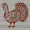 Ornate Farm Fowl Illustration A detailed illustration of a turkey with ornate feathers.