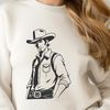 Western Silhouette Design A cowboy silhouette in a western-style outfit, designed as a vector graphic.