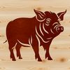 Farm Friends - Standing Pig Illustration A realistic illustration of a standing pig on a farm.