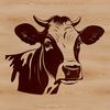 Vector Art of a Cow's Head A high-quality illustration of a cow's head in simple lines.