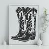 Western Stomp Boot Illustration SVG illustration of cowboy boots, free vector design for craft projects.