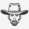 A free vector illustration of a rugged cowboy. An illustration of a cowboy in a simple vector format.
