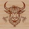 Rugged Highland Cow Vector Illustration An isolated vector graphic of a Highland Cow, commonly found on farms in Scotland.