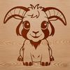 A simple illustration of a goat, suitable for vector art and graphic design projects.