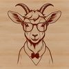 Stylish Goat Graphic Vector A goat illustration wearing glasses, suitable for use in vector designs and cutting projects.
