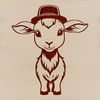 A graphic illustration of a goat in various postures and poses.