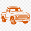 Free SVG Vehicle Design for Cricut A stylized illustration of a pickup truck, suitable for digital cutting machines like Cricut or laser cutters.