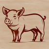 A single standing pig in profile view.