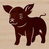 Cute Pig Standing in the Field A digital illustration of a pig standing in a farm environment.