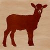 Whimsical Sheep Silhouette A graphic illustration of a single sheep standing on grass.