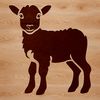 Cute Sheep Graphic A graphic illustration of a sheep standing in a field, suitable for vector art projects.