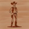 Western Outlaw Graphic A graphic illustration of a cowboy, suitable for vector art projects and cutting machine designs.