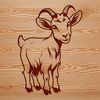 A simple illustration of a goat, suitable for vector art projects.