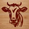 Cow Illustration A detailed illustration of a cow's head, suitable for use in graphic design.