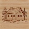 Cozy Cabin Illustration A simple illustration of a cozy cabin in vector format, suitable for digital editing and cutting.