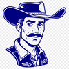 A western-style illustration of a cowboy, suitable for vector graphics and digital design.