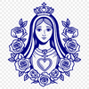 Delicate Floral Heart Illustration A stylized illustration of the Immaculate Heart, surrounded by delicate floral patterns.