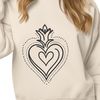 Symbolic Heart Iconography An iconographic representation of the Sacred Heart, a symbol often associated with devotion in Christianity.