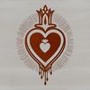 A detailed illustration of the Sacred Heart with bold lines and shapes, suitable for vector design.