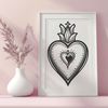 Free Religious Clip Art Icon Religious symbol of the Sacred Heart as a scalable SVG illustration.