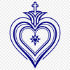 A stylized illustration of the Sacred Heart, ideal for vector design and cutting machine projects.