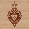 Elegant Sacred Symbol for Design Projects A detailed illustration of the Sacred Heart symbol, suitable for various design applications.