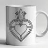 Stylized Sacred Heart Vector Art A stylized illustration of the Sacred Heart in a vector format.