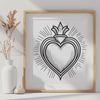 Beautiful Sacred Heart Illustration A stylized illustration of the Sacred Heart, suitable for vector art projects and digital designs.