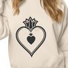 Devotional Heart Icon SVG File A stylized illustration of the Sacred Heart, a symbol of devotion and love.