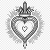 Sacred heart symbol design created as a scalable SVG file for various applications.