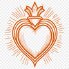 Sacred Heart Illustration for Vector Projects A detailed illustration of the Sacred Heart, suitable for vector design and cutting machine projects.