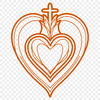 Beautiful SVG Clipart Design A digital illustration of the Sacred Heart symbol, a popular icon in Christian tradition.