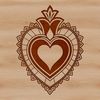 Free Vector Art Sacred Heart Icon A stylized illustration of the Sacred Heart with intricate details and bold lines, suitable for various design purposes.