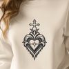 Free Sacred Heart SVG Image Download A detailed, vector representation of the Sacred Heart, suitable for various uses including crafting and digital design.