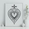 Religious Symbol SVG Design for Creative Projects A vector design featuring an icon of the Sacred Heart, ideal for use in various graphic projects.