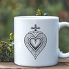 Sacred Heart SVG Design Template A stylized illustration of the Sacred Heart, suitable for vector graphics and digital design projects.