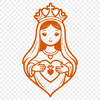 Vector Art of the Immaculate Heart Symbol A vector illustration of a stylized Immaculate Heart with intricate details.