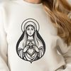 Traditional Religious Iconography Design SVG vector design of the Immaculate Heart in a traditional religious motif.