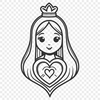 Immaculate Heart Illustration Vector A vector illustration of a stylized Immaculate Heart icon, suitable for various design applications.