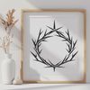 Symbolic Crown An SVG illustration of a crown of thorns, a symbol often associated with Christian theology and martyrdom.