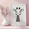Giraffe Vector Graphic An illustration of a safari animal with distinctive features.