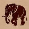 Realistic Standing Elephant Design A standing elephant in a realistic design, ideal for vector art projects.