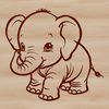 Cute Standing Elephant SVG Clip Art A digital illustration of a standing elephant, suitable for vector graphics and cutting machine projects.