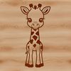 A large, spotted savannah animal with a long neck and legs.