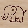 Simple SVG Elephant Design Simple line drawing of a standing elephant in a neutral background.