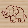 Profile View of a Majestic Elephant A simple line drawing of an elephant standing in profile.