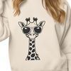 Vector Illustration of a Giraffe Wearing Sunglasses A vector graphic representation of a giraffe with trendy shades, suitable for various design applications.