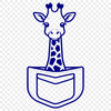 African Animal Clipart Design A vector illustration of a giraffe in a natural habitat.