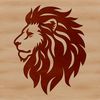 Wild Savannah Lion Head A majestic lion's head with a distinctive mane, typical of the savannah wild animal.